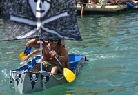 Sailors paddle for survival in Gibraltar’s Cardboard Boat Race